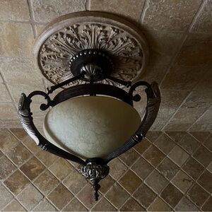 Minka Lavery Classic Mediterranean Semi Flush Mount Oil Rub Bronze Light Fixture